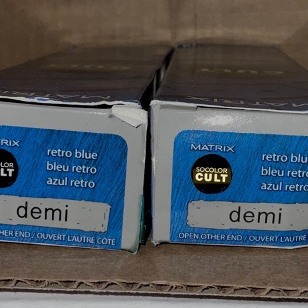Matrix SoColor Cult Demi Permanent Hair Color Retro Blue 3oz Lot of 2 New Boxed